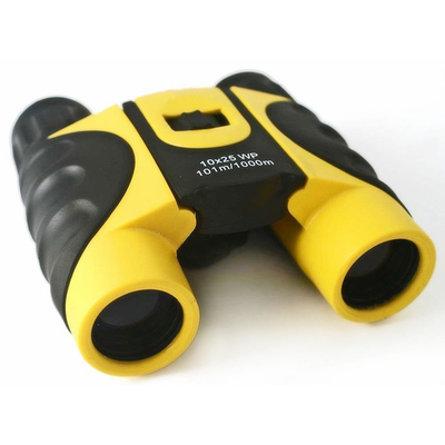 Jumelles se pliantes noires jaunes d'enfants de prisme de toit de 10x26 10x25 BAK4