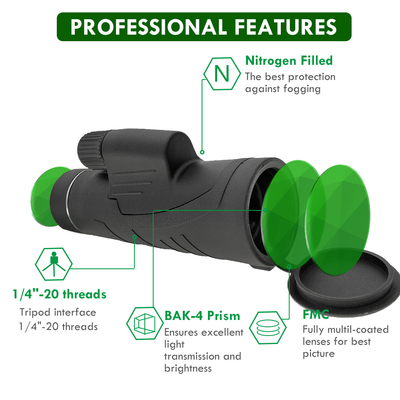 Le télescope monoculaire 12x50 de téléphone portable du prisme Bak4 terme long puissance élevée