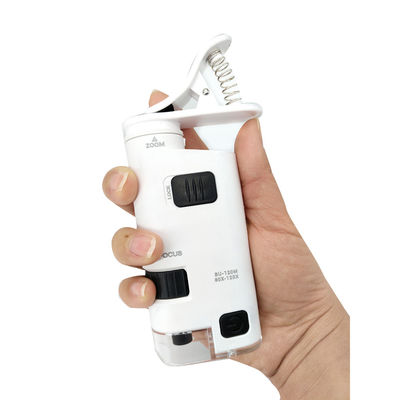 La poche 80x 120x LED a allumé le microscope de bourdonnement avec la lentille asphérique