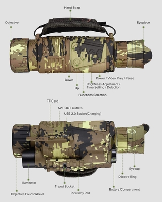 économie de puissance rechargeable de télescope monoculaire de vision nocturne de l'optique 5x8