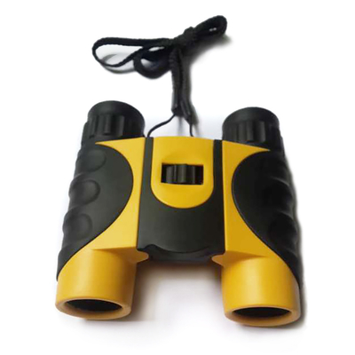 Jumelles se pliantes noires jaunes d'enfants de prisme de toit de 10x26 10x25 BAK4